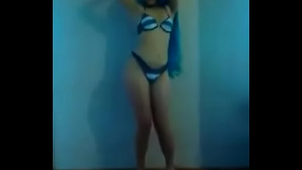 Girl dancing in cosplay bikini