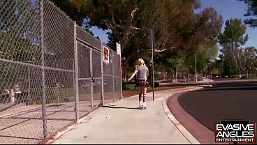 Blonde Teen Bambi Sucks, Takes It Doggy and Gets a Sticky Facial from a Big Black Stud