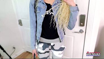 Tiny Blonde Cutie Sassy Dildo Deepthroat Self-Bang Intense Orgasm!