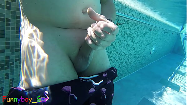Download Video - Gay guy cheekily jerks off his fat cock in a public thermal pool&period; Hot underwater fun&period;