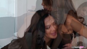 Big tit lesbians fucking after the boring office meeting