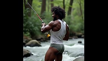 Brief Fishing Muscle Bro Ai Generated 15 sec