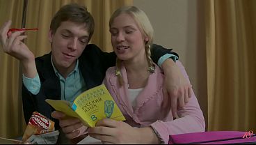 Blonde gets Bent Over the Sofa & Fucked Doggystyle