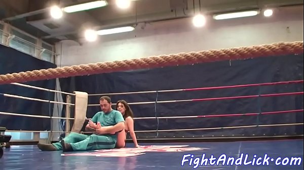 Busty babe fingers cute teen after wrestling