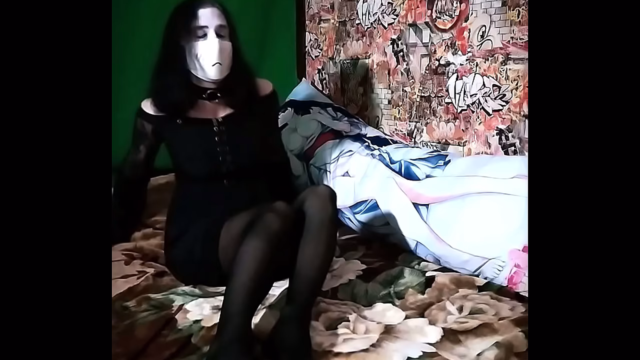 DashaNoihara #49 - Playing with my dakimakura in gothic dress and sexy black tights