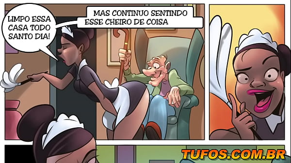 Hot maid giving old Didi a bath! The Sacanas porn comics!
