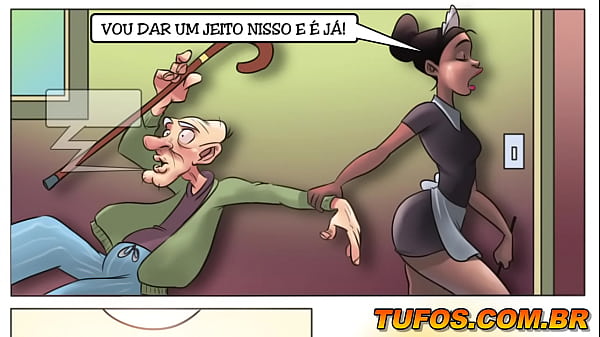 Hot maid giving old Didi a bath! The Sacanas porn comics!