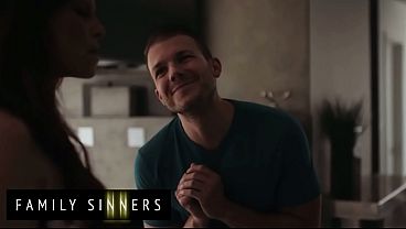 FAMILY SINNERS - Voluptuous MILF Takes A Reverse Cock Ride On Her Horny Stepson's Cock