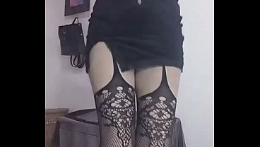 Gothic girl experimenting with a huge pickle | Cucumber masturbation