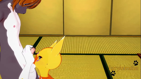 Yaoitube - Digimon Furry Hentai - Taomon & Grey Fox boobjob, handjob, blowjob and fucked 1/2 - Yiff Manga Anime Japanese Porn