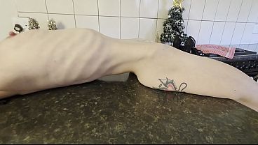 Very SKINNY petite elf smoking and showing off her skinny