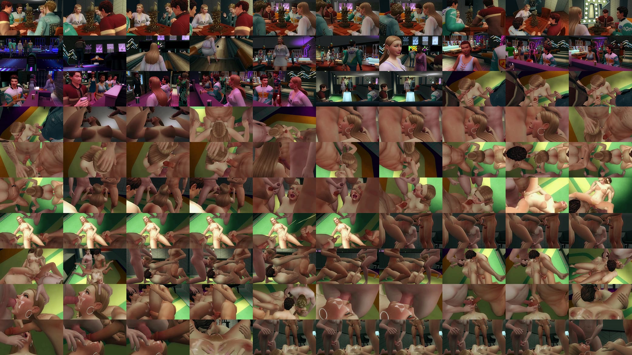 Gangbang At A Bowling Alley With Closeup Blowjobs &amp; Cunnilingus 预览图