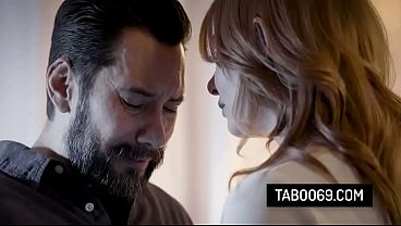 Redhead Stepdaughter Lacy Lennon Takes Care of Her Depressed Stepdad Big Cock