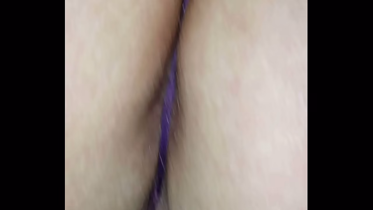 Milf in purple thong cums hard