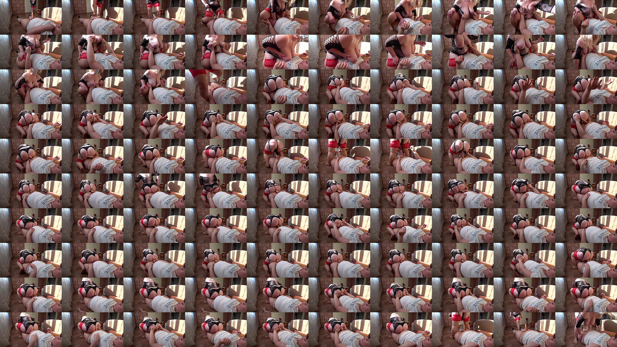 Mature milf in stockings riding girlfriend shakes big boobs and fat booty ripples and jumps on strapon. Lesbians bbw. 预览图