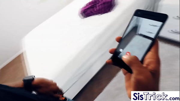 Gorgeous Ebony teen Lacey London pranked by her step brother Chris Blaccwood who will upload a video of her to social media!