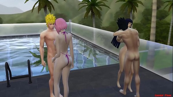 Wife Exchange With Hinata and Sakura Naruto Hentai Pool Day