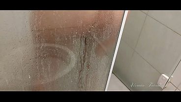 My stepmother caught me masturbating while watching her in the shower, and the naughty girl immediately called me over to have sex.