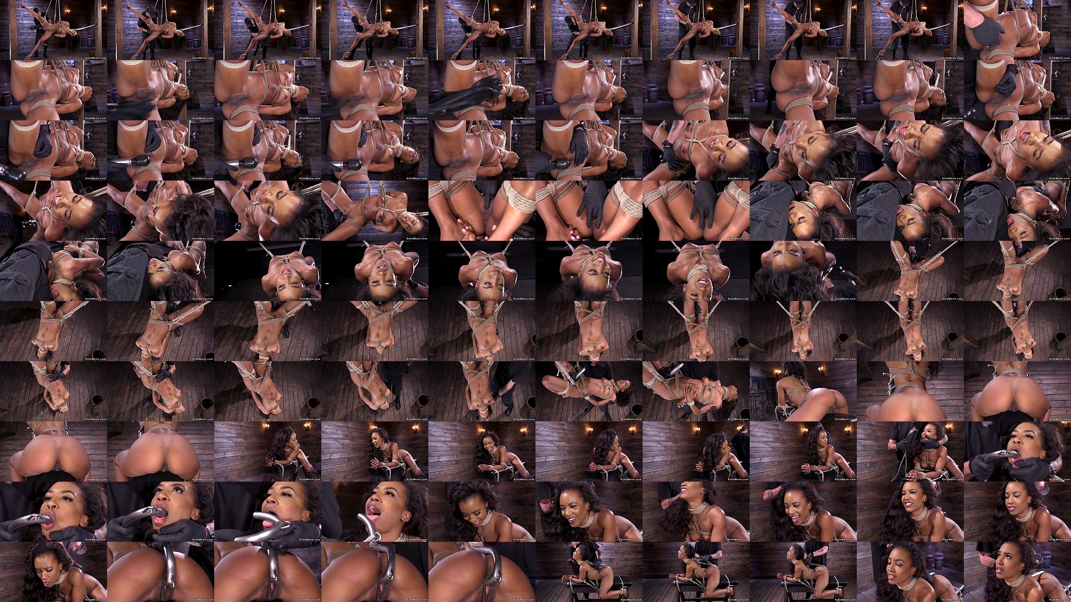 Hogtied suspended ebony slave vibed 预览图