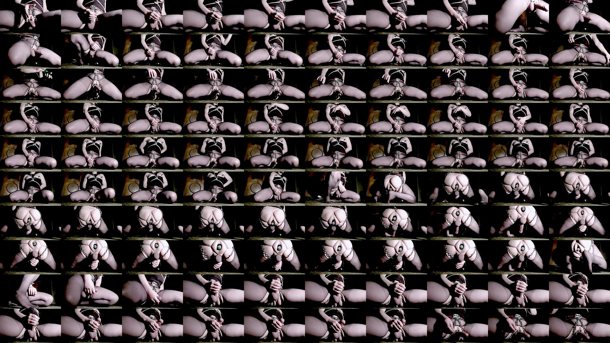 masturbation in chains with some light anal and a gas mask on-old clip 预览图