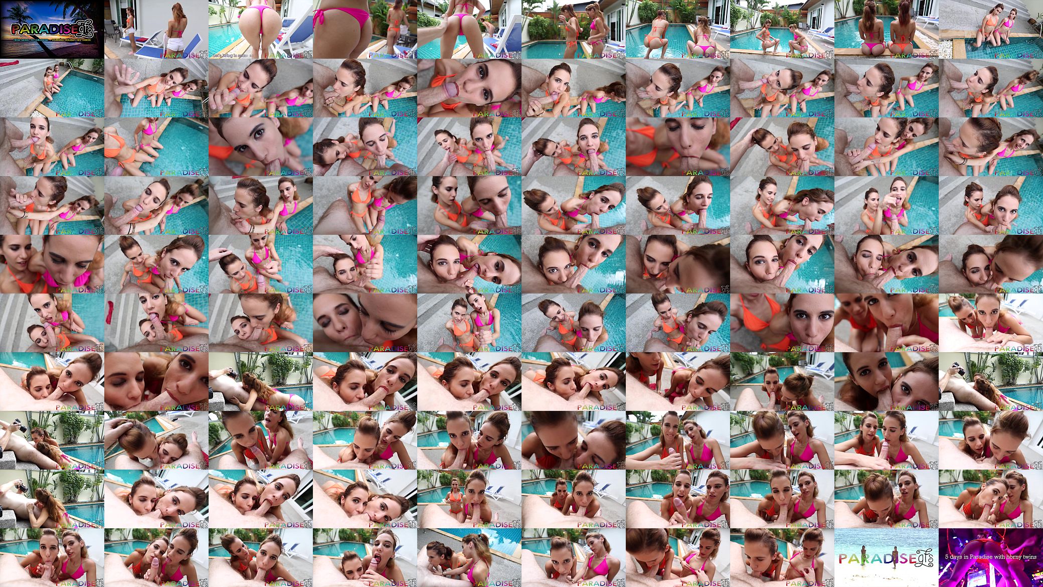 Paradise Gfs - Cock sucked poolside by set of twin sluts 预览图
