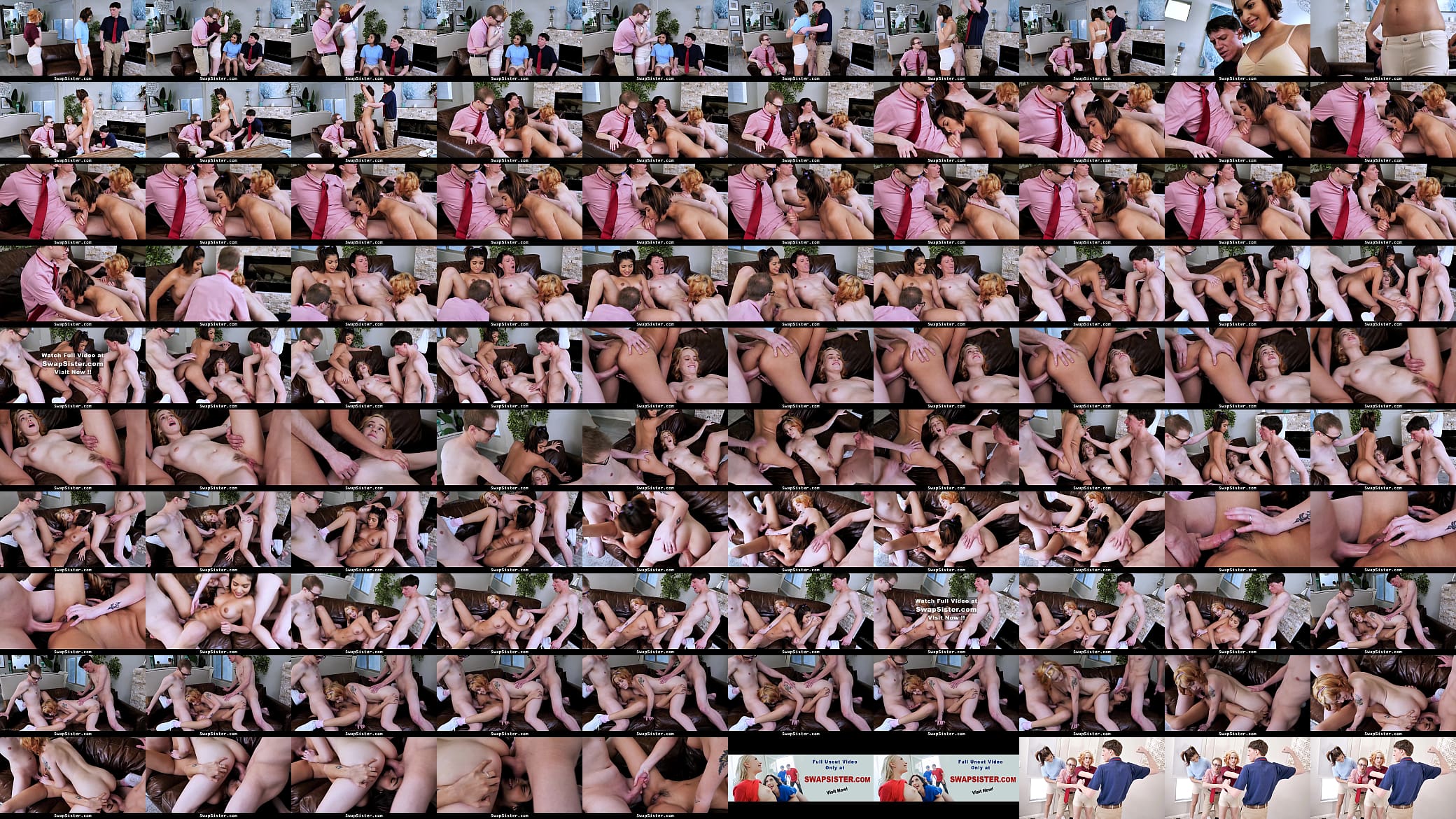 Two Boys Trade Their Stepsisters and Have a Foursome Bang - Swapsister 预览图