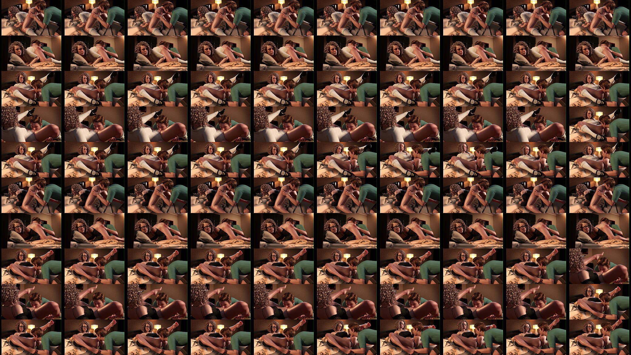 Hot skinny girl with glasses and curly hair gets her pussy and ass eaten (Full game in bio) 预览图