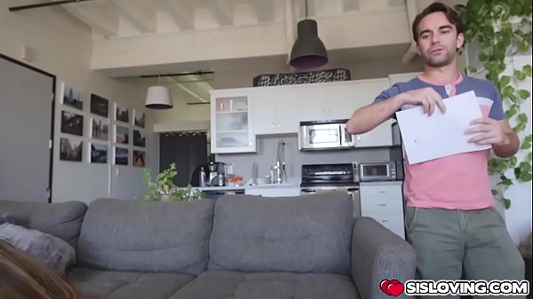 Moka Mora shows stepbrothers her perky tits and grabs his cock