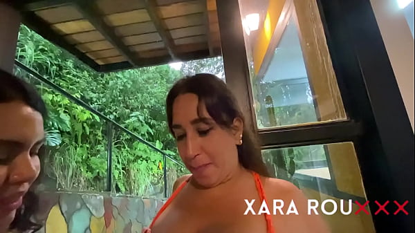 My Stepmother and I Run with Our Tits Outdoors