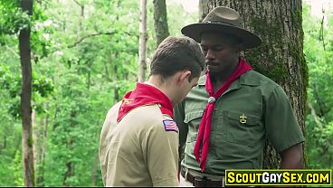 Let's do it like they do on the Discovery Channel! Boy scout vs HUGE BLACK ANACONDA dick! Sean Xavier hauls out a cock that is intimidating to a boy scout!
