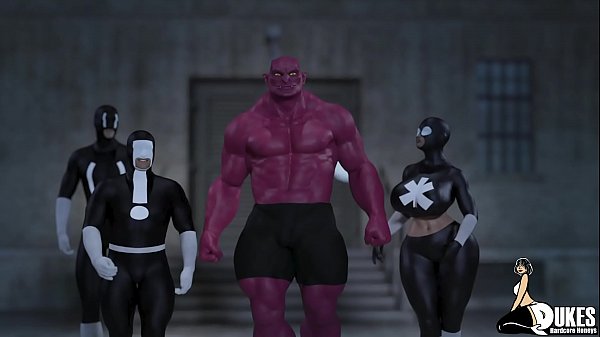 Big tit super villain taken by huge cock monster.