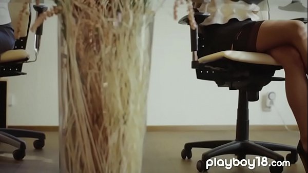 Download Video - Lesbian busty office babes in stockings eating pussy