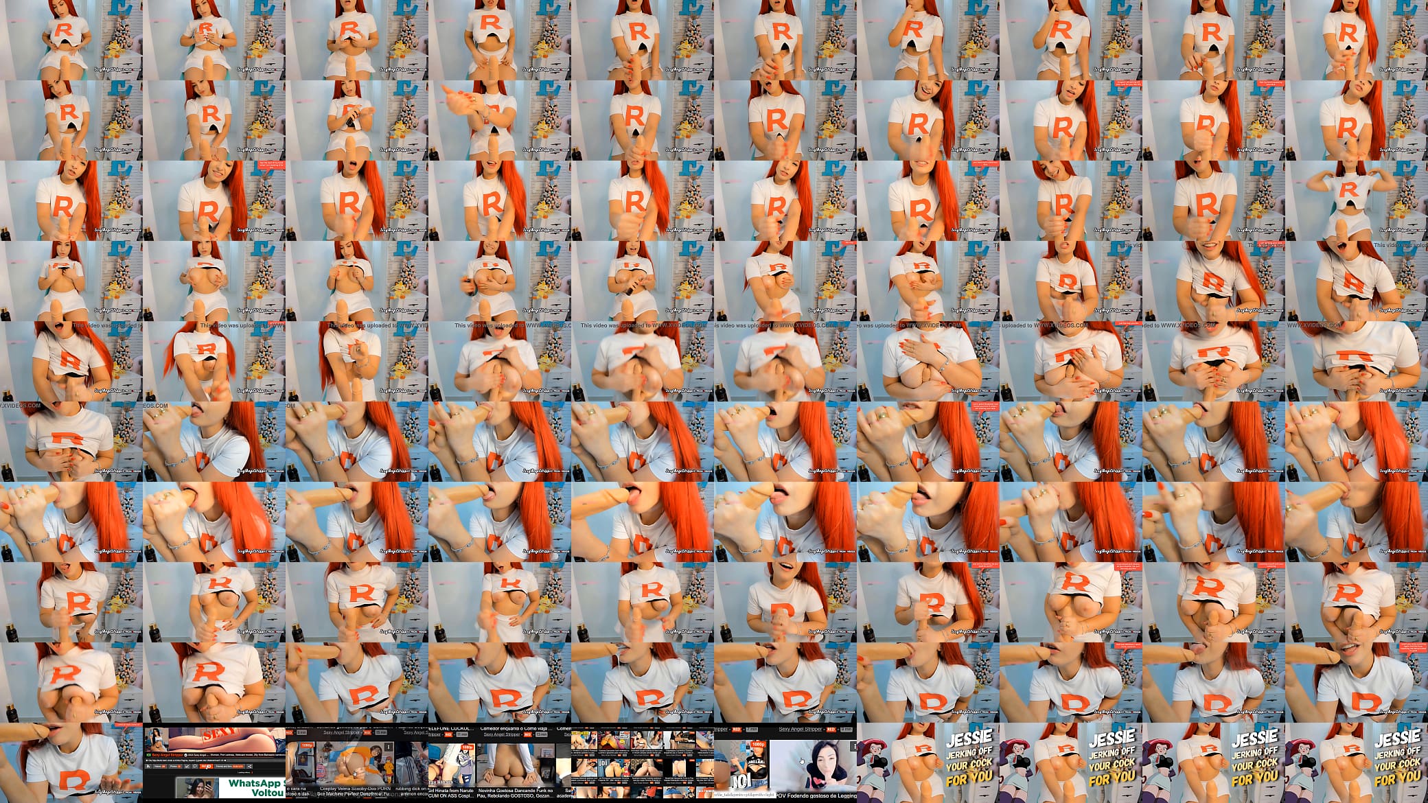 Hot POV virtual sex experience with Jessie from Pokemon cosplay girl jerking off for you and sucking your cock until you cum in her mouth 预览图