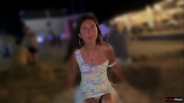 Shameless girl took off her panties in public