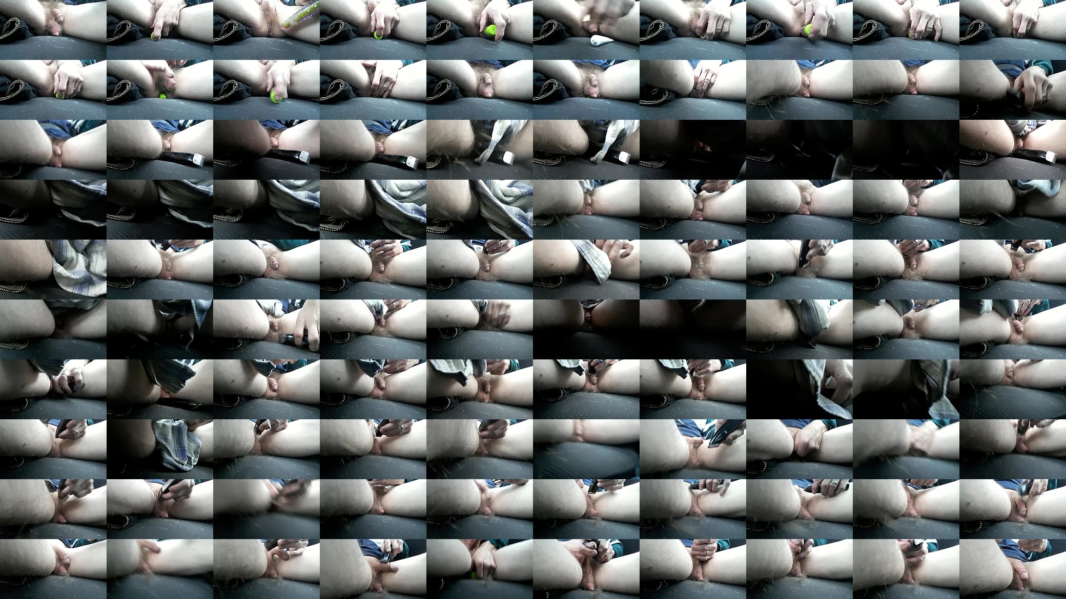 Shaving pubes anal insertion with ribbed vibe cutting balls and getting off with electric razor all while driving 预览图