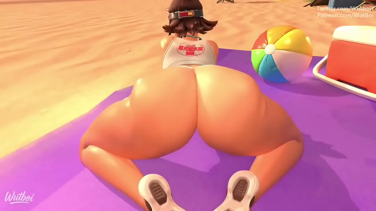 Kiriko-Chan con el Culito al aire en la playa con R&amp_B Sensual