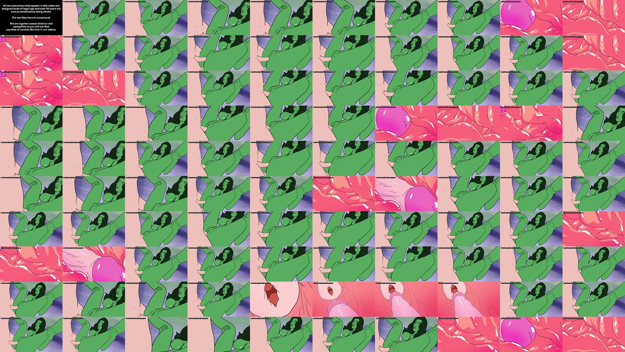Green woman fucked by normal man and he cums inside her 预览图