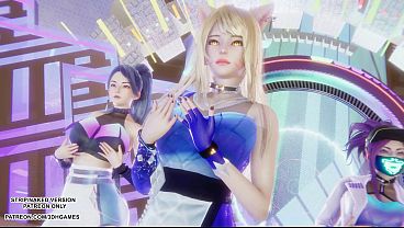 [MMD] KPop Demon Hunters - HUNTRX - Golden Ahri Akali Kaisa Sexy Kpop Dance League of Legends Hentai Uncensored 4K 60FPS