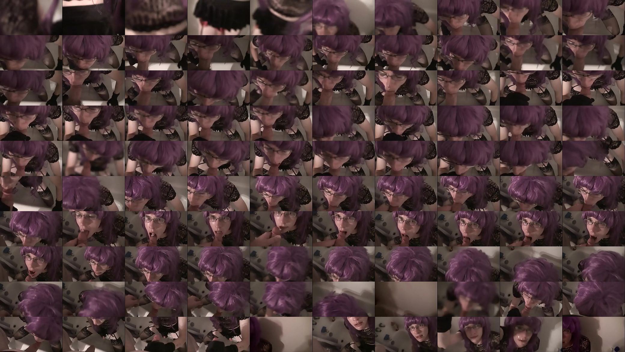 Purple hair CD sucks uncle cock and swallows sperm 预览图