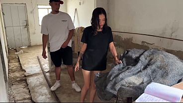 A couple of strangers meet for the first time and have sex outdoors.