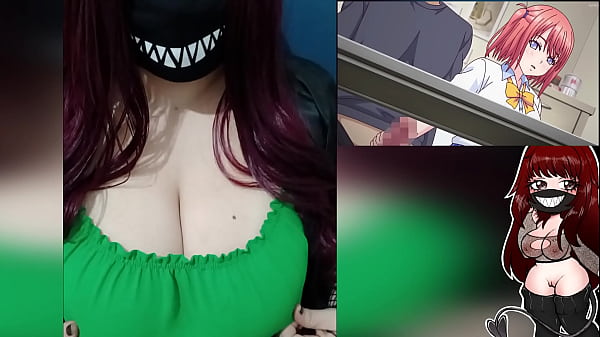 Hotwife watching hentai and playing with her big boobs