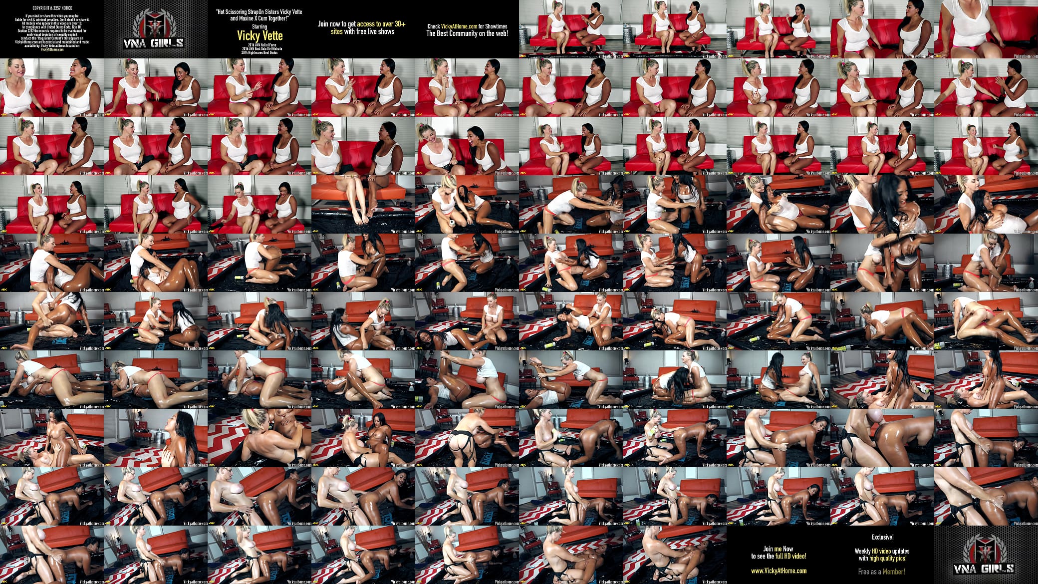 Hot Scissoring StrapOn Sisters Vicky Vette and Maxine X Cum Together! 预览图