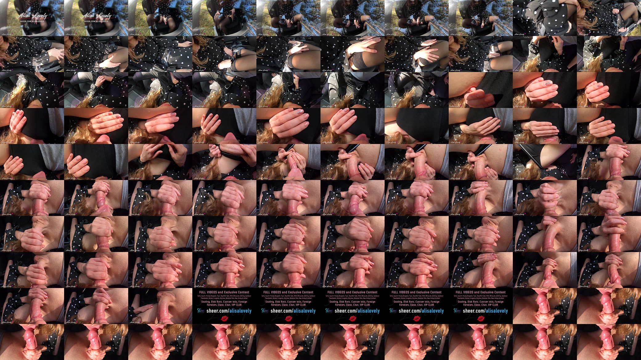 Girlfriend in Stockings Sucks Dick and Swallows Cum in Auto Parked in Public Park - Amateur Couple Blowjob 预览图