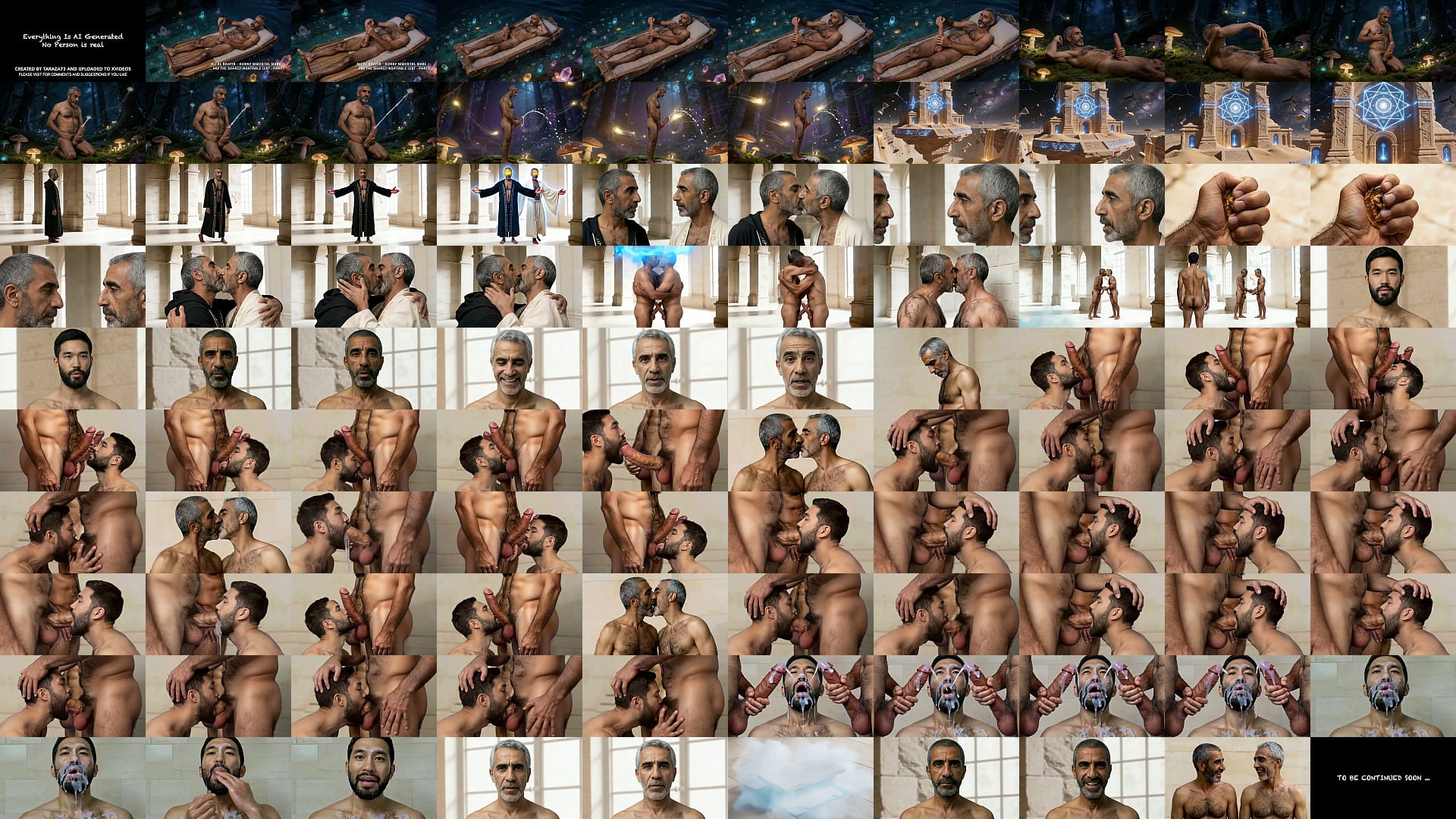 Ali Al Shafir, elderly horny immortal arab mage is still extremely horny, he and his other self get their big cocks sucked by an asian man - AI Generated 预览图