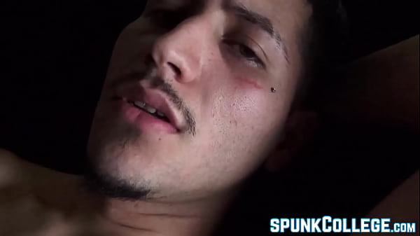 Handsome hairy jock plays with hairy rock solid...