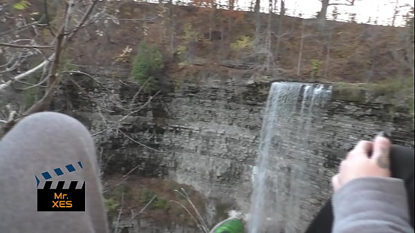 Blonde Outdoor Waterfall Blowjob Almost Caught