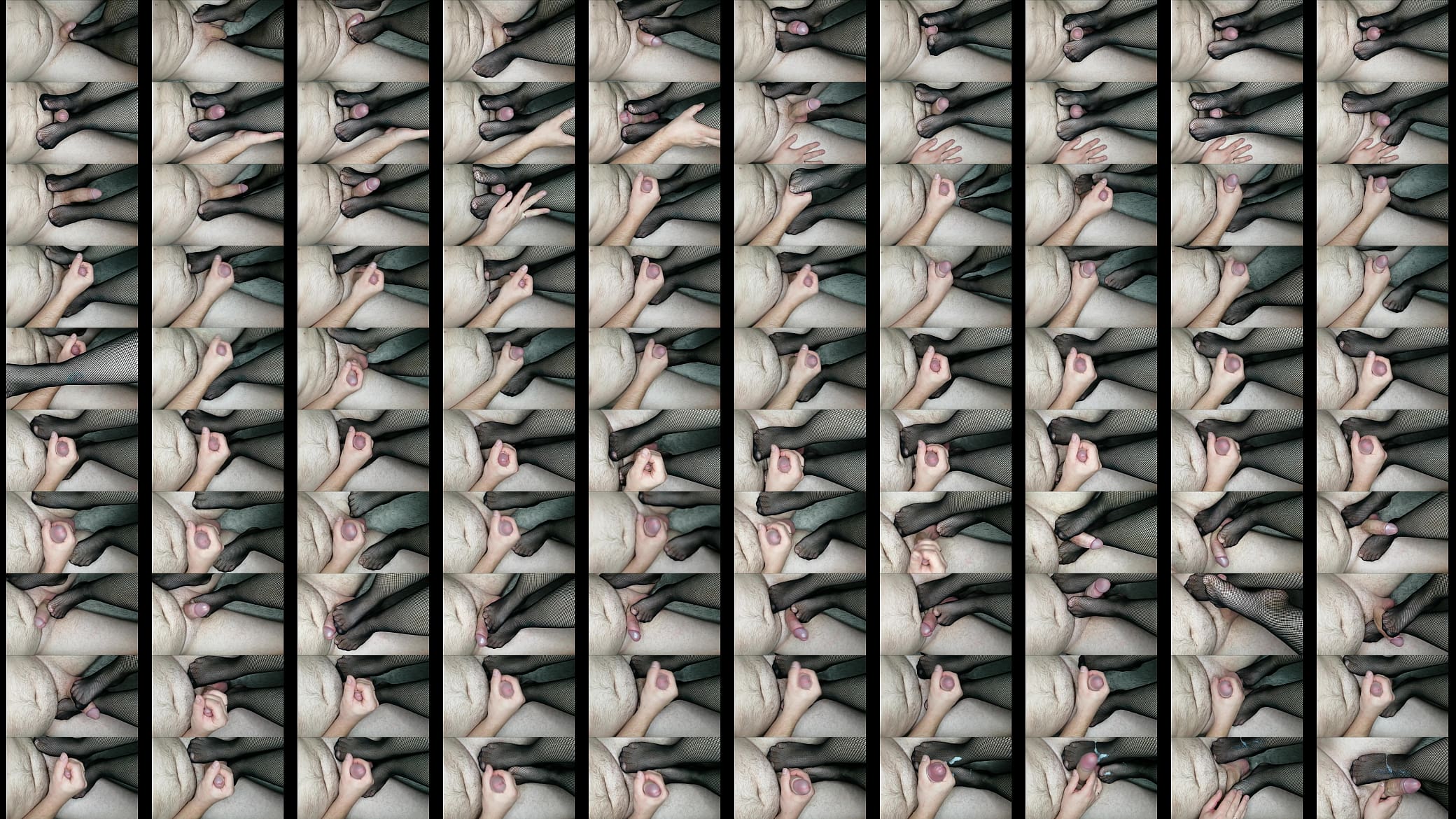 Baby jerks off a big cock with her legs in stockings! 预览图
