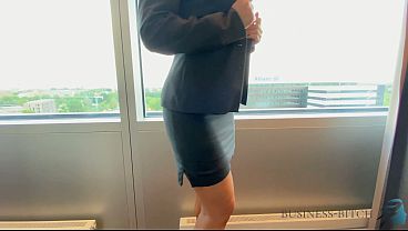 Download Video - business trip risky hotel window sex - business bitch