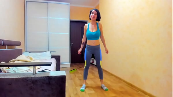 Gorgeous Myla Angel performs Dildo titfuck, pussy fondling, masturbation, gymnastics in sportwear with boobs out!