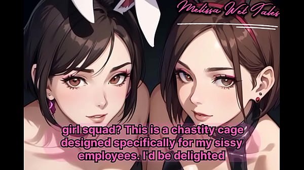 Mistress turns you into bunny slut, let's you to suck first client's dick. Swallow cum, sissy! (FEMINIZATION ROLEPLAY - AI GENERATED)